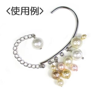 画像2: イヤーフック　5カン付　代用ロジウム 【1ヶ入】 (2)