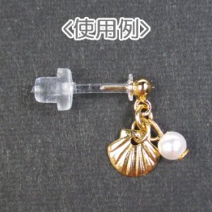 画像3: 樹脂ピアス タテカン2.3mm玉パーツセット 代用ロジウム 【1ペア入】 (3)