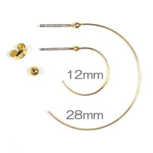 画像2: フープピアス M 0.5×28mm チタン×代用ロジウム 【1ペア入】 (2)