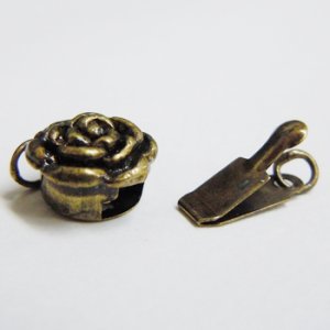 画像2: 薔薇クラスプ　CK985　9mm　真鍮古美 【1ヶ入】 (2)