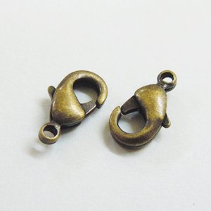 画像1: カニカンフック小  SH901　9.5×5mm　真鍮古美 【3ヶ入】 (1)