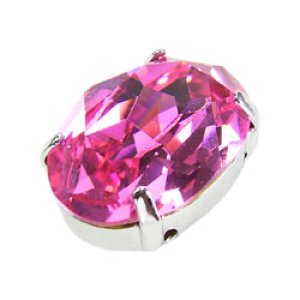 画像3: ＃4120用石座　4穴　18×13mm　代用ロジウム 【2ヶ入】 (3)