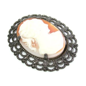 画像2: 爪付デザインフレーム　3128　25×18mm　黒ニッケル 【1ヶ入】 (2)