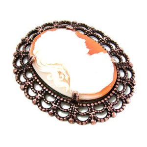 画像2: 爪付デザインフレーム　3128　25×18mm　銅古美 【1ヶ入】 (2)