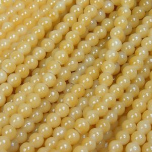 画像1: ガラスビーズ　丸　6mm　ベージュ 【1本入】 (1)