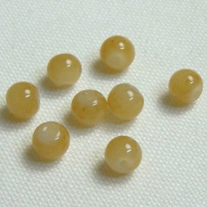 画像2: ガラスビーズ 丸 6mm ベージュ 【1本入】 (2)