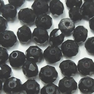 画像1: ガラスビーズ　ボタンカット　3×4mm　ジェット 【20ヶ入】 (1)