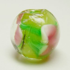 画像2: とんぼ玉 LL3 約10mm 黄緑 【5ヶ入】 (2)