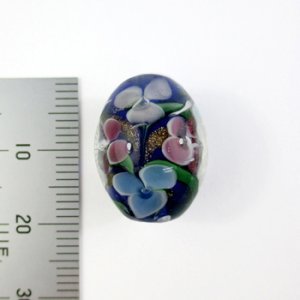 画像1: とんぼ玉　楕円　NKT07　約18×14mm　紺 【2ヶ入】 (1)