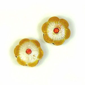 画像1: 七宝焼　花　13mm　黄 【2ヶ入】 (1)