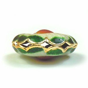 画像2: 七宝焼　花　19mm　緑 【2ヶ入】 (2)