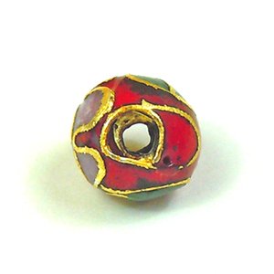 画像2: 七宝焼 丸 6mm 赤 【5ヶ入】 (2)