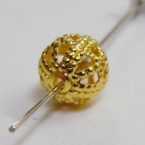 画像2: 真鍮すかし玉 HM27 6mm 金メッキ 【10ヶ入】 (2)