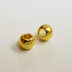 画像2: 真鍮ビーズ 丸玉 約3.5mm 金メッキ 【30ヶ入】 (2)