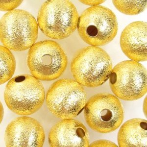 画像1: チヂミビーズ　丸　8mm　ゴールド 【10ヶ入】 (1)