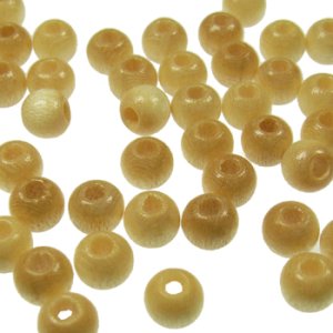 画像1: ウッドビーズ　丸型　3mm　ナチュラル 【30ヶ入】 (1)