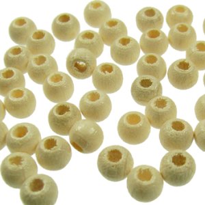 画像1: ウッドビーズ　丸型　3mm　アイボリー 【30ヶ入】 (1)