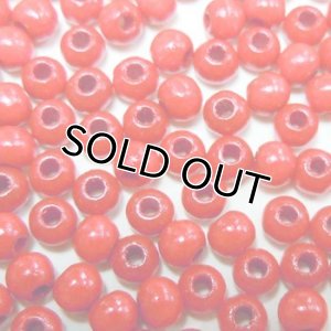 画像1: ウッドビーズ　丸型　3mm　レッド 【30ヶ入】 (1)