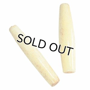 画像1: ボーンビーズ　筒型　約36×7mm　ホワイト 【5ヶ入】 (1)