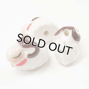 画像1: 陶器ビーズ　ひつじ　約21mm　白 【1ヶ入】 (1)