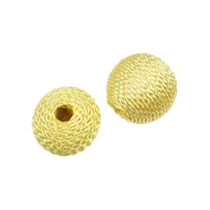 画像1: 巻きビーズ　ラウンド　14mm　イエロー 【2ヶ入】 (1)
