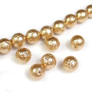 画像2: クランプルパール 8mm ベージュ 【10ヶ入】 (2)