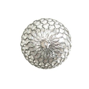 画像2: メッシュパール 8mm ホワイト×シルバー 【2ヶ入】 (2)