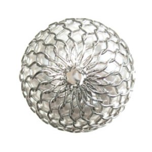 画像2: メッシュパール 12mm ホワイト×シルバー 【1ヶ入】 (2)