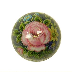 画像1: 転写玉　薔薇　14mm　銀 【1ヶ入】 (1)