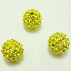 画像1: ラインストーンボール　10mm　シトリン 【1ヶ入】 (1)