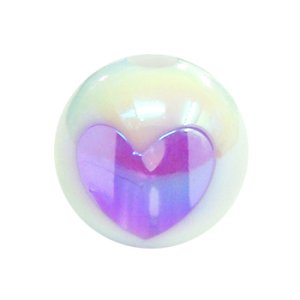 画像2: 樹脂ビーズ　ハート模様　8mm　パープル 【10粒入】 (2)