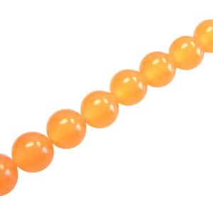 画像1: 【1本販売】アクリルビーズ　丸　4mm　オレンジ 【1本入（約220粒）】 (1)