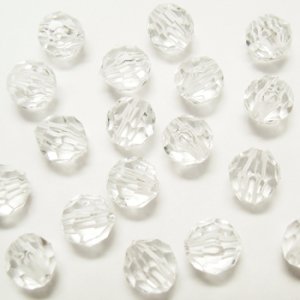 画像1: プラスチックビーズ　ダイヤカット 4mm　クリスタル 【20ヶ入】 (1)