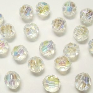 画像1: プラスチックビーズ　ダイヤカット 4mm　クリスタルAB 【20ヶ入】 (1)