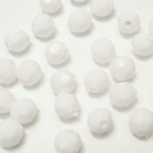 画像1: プラスチックビーズ　ダイヤカット 4mm　ホワイト 【20ヶ入】 (1)