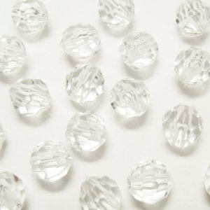 画像1: プラスチックビーズ　ダイヤカット 6mm　クリスタル 【20ヶ入】 (1)