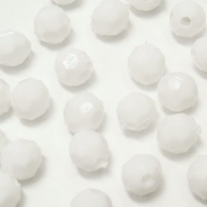 画像1: プラスチックビーズ　ダイヤカット 6mm　ホワイト 【20ヶ入】 (1)