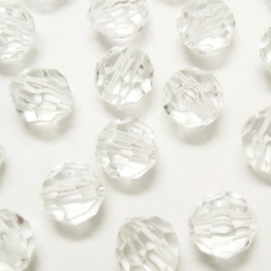 画像1: プラスチックビーズ　ダイヤカット 8mm　クリスタル 【10ヶ入】 (1)