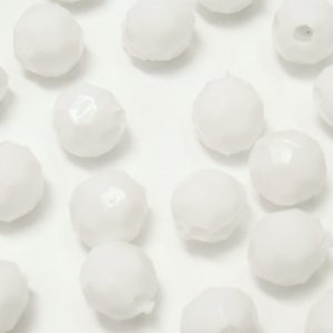 画像1: プラスチックビーズ　ダイヤカット 8mm　ホワイト 【10ヶ入】 (1)