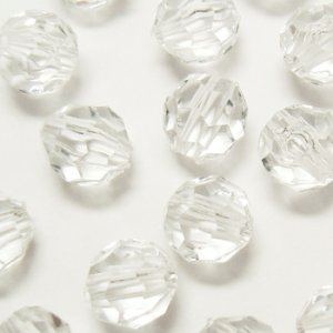 画像1: プラスチックビーズ　ダイヤカット 10mm　クリスタル 【10ヶ入】 (1)