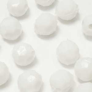 画像1: プラスチックビーズ　ダイヤカット 10mm　ホワイト 【10ヶ入】 (1)