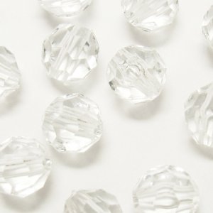 画像1: プラスチックビーズ　ダイヤカット 12mm　クリスタル 【10ヶ入】 (1)