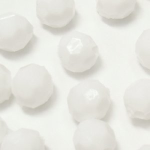 画像1: プラスチックビーズ　ダイヤカット 12mm　ホワイト 【10ヶ入】 (1)