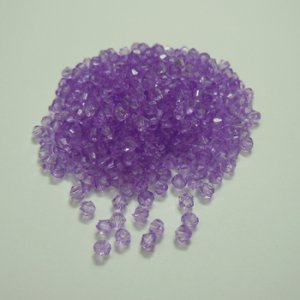 画像1: 中国アクリルビーズ　ソロバン　3mm　パープル 【5g入（約300粒）】 (1)
