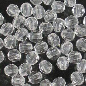 画像2: アクリルビーズ ダイヤカット 4mm クリスタル (2)