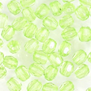 画像1: アクリルビーズ　俵型　4mm　クリソライト (1)