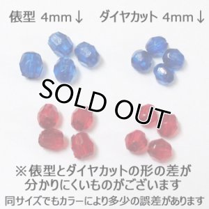 画像3: アクリルビーズ 俵型 4mm シャム (3)