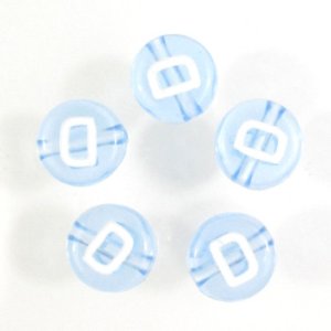 画像1: アルファベットビーズ　7mm　 D　クリアブルー 【5ヶ入】 (1)