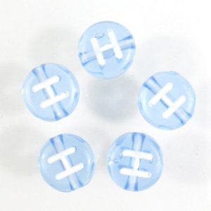 画像1: アルファベットビーズ　7mm　 H　クリアブルー 【5ヶ入】 (1)