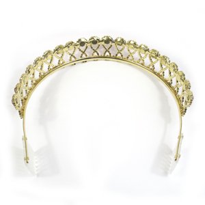 画像3: 【ブライダル】ラインストーンティアラ　王冠　T004　ローズ/ゴールド (3)